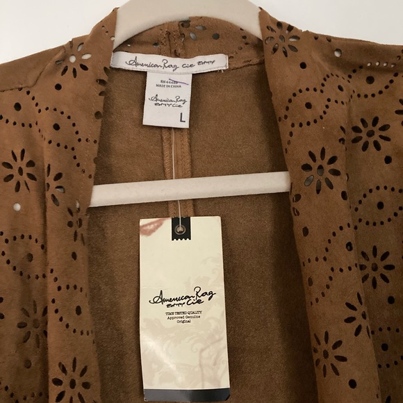 American Rag Cie Laser Cut Faux Suede Jacket - Picture 10 of 10